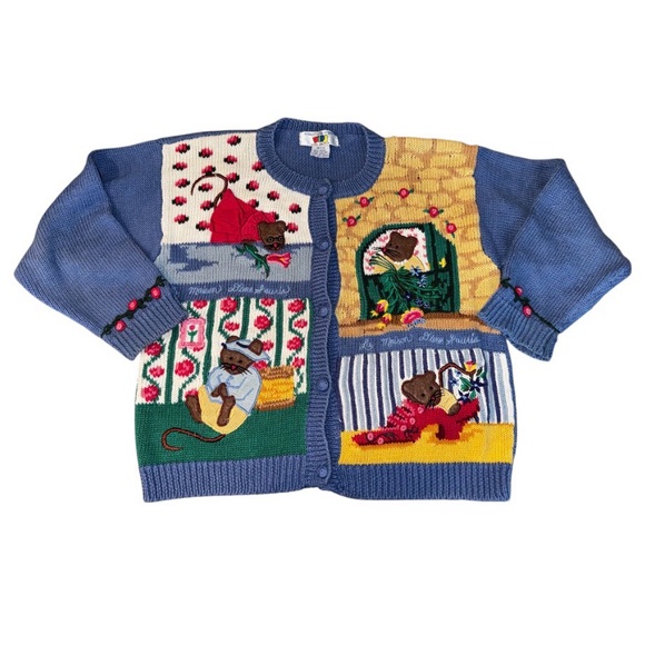 Eagle’s Eye Kids French Maison Mice Storybook Theme Cardigan